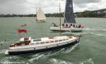 ID 14550 NGAIO - designed by Arch Logan and built in 1921, the 11m NGAIO passes the steam tug WILLIAM C. DALDY just after the 2026 Auckland Anniversary Day Regatta tug race. In the background is the yacht...